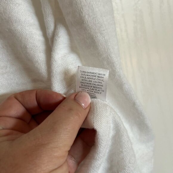 Caslon white heathered short sleeve v neck cardigan size large - Picture 6 of 7